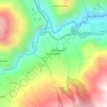 Mapa topográfico Juive Grande, altitud, relieve