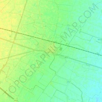 Mapa topográfico San Germano Vercellese, altitud, relieve
