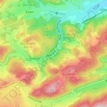Mapa topográfico Weiße Ahe, altitud, relieve