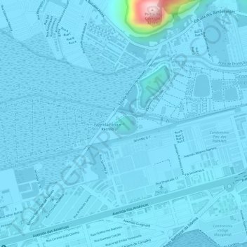 Mapa topográfico Morro do Urubu, altitud, relieve