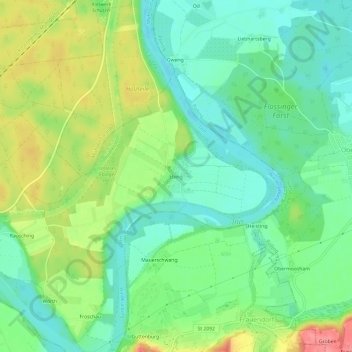 Mapa topográfico Ebing, altitud, relieve