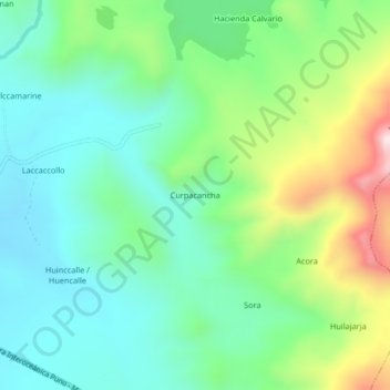 Mapa topográfico Curpacancha, altitud, relieve
