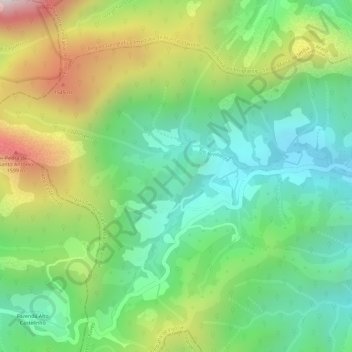 Mapa topográfico Alto do Redentor, altitud, relieve