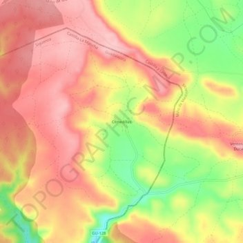 Mapa topográfico Olmedillas, altitud, relieve