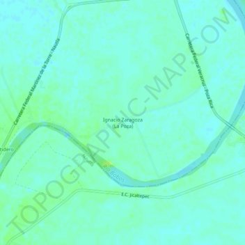Mapa topográfico Ignacio Zaragoza (La Poza), altitud, relieve