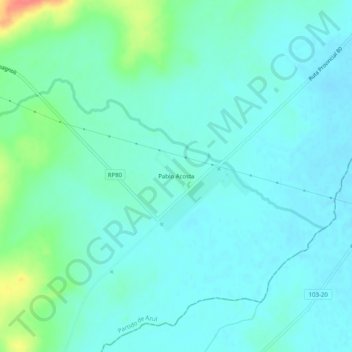 Mapa topográfico Pablo Acosta, altitud, relieve