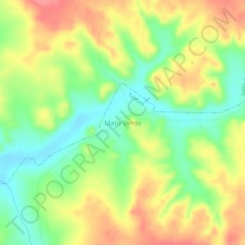 Mapa topográfico Mato Verde, altitud, relieve