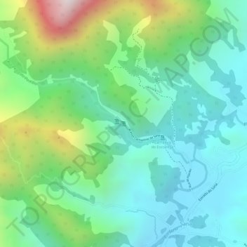 Mapa topográfico Cachoeira Mãe, altitud, relieve