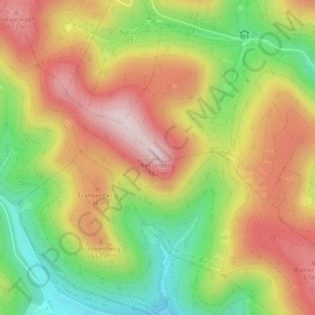 Mapa topográfico Kesselberg, altitud, relieve