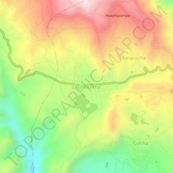 Mapa topográfico Choclococha, altitud, relieve
