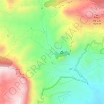 Mapa topográfico El Rincón Bello, altitud, relieve