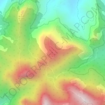 Mapa topográfico Sebastiana, altitud, relieve