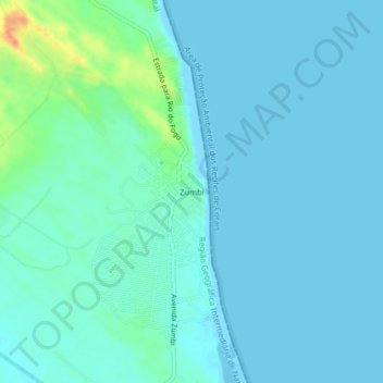 Mapa topográfico Zumbi, altitud, relieve