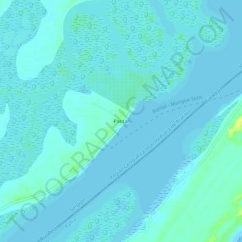 Mapa topográfico Pontal, altitud, relieve