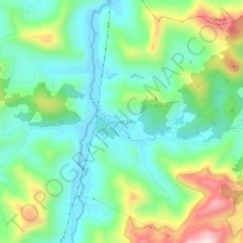 Mapa topográfico Secretário, altitud, relieve
