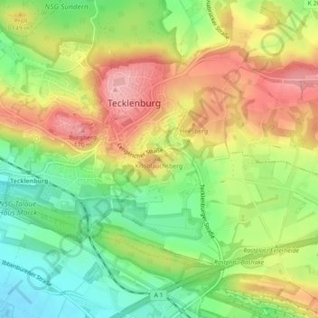 Mapa topográfico Knoblauchsberg, altitud, relieve