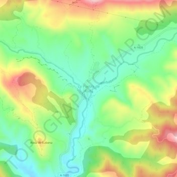Mapa topográfico La Puebla de Roda, altitud, relieve