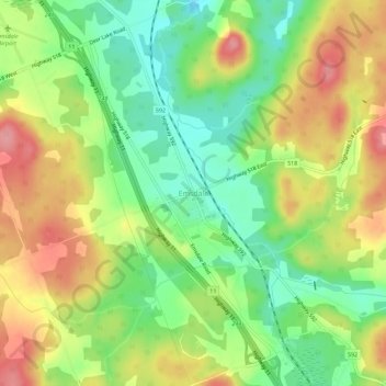 Mapa topográfico Emsdale, altitud, relieve