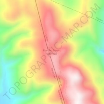 Mapa topográfico Rancho Nuevo (Revilla), altitud, relieve