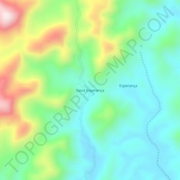 Mapa topográfico Nova Esperança, altitud, relieve