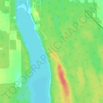 Mapa topográfico Green Lake, altitud, relieve