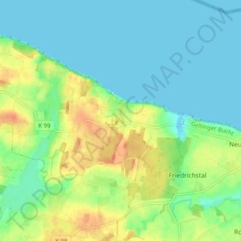 Mapa topográfico Dollerupholz, altitud, relieve