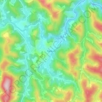 Mapa topográfico Perobas, altitud, relieve