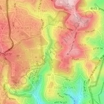Mapa topográfico Getsemaní, altitud, relieve