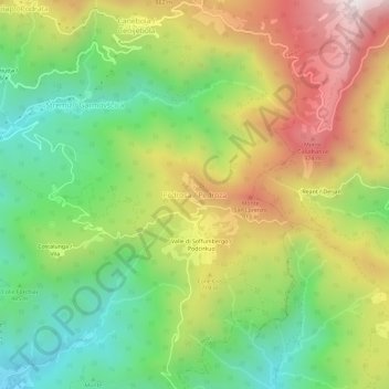 Mapa topográfico Pedrosa / Pedroza, altitud, relieve