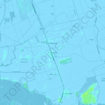Mapa topográfico C. dei Leoni, altitud, relieve