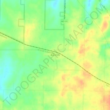 Mapa topográfico Bois D'Arc, altitud, relieve