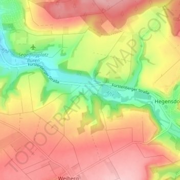 Mapa topográfico Keddinghausen, altitud, relieve