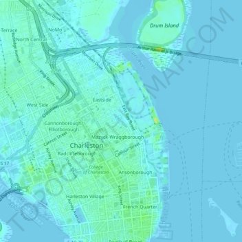 Mapa topográfico Wragg Borough Homes, altitud, relieve
