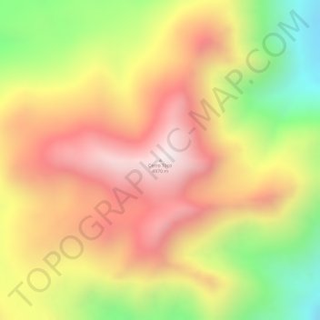 Mapa topográfico Cerro Toco, altitud, relieve