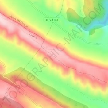 Mapa topográfico Cruz Santa, altitud, relieve