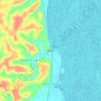 Mapa topográfico Rosário, altitud, relieve