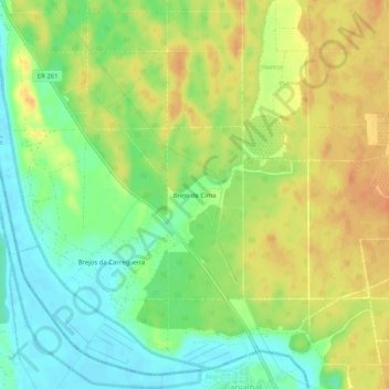 Mapa topográfico Brejo de Cima, altitud, relieve