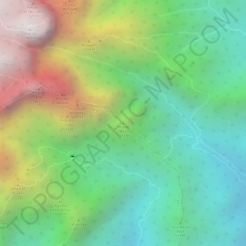 Mapa topográfico Monte Azul, altitud, relieve