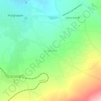 Mapa topográfico La Sabinita, altitud, relieve