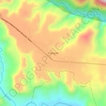 Mapa topográfico El Mogote, altitud, relieve