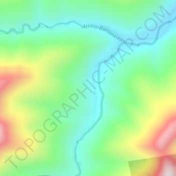 Mapa topográfico Bananeiras, altitud, relieve