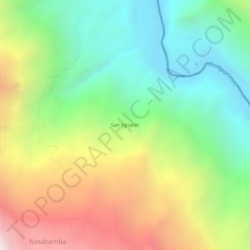 Mapa topográfico San Ignacio, altitud, relieve