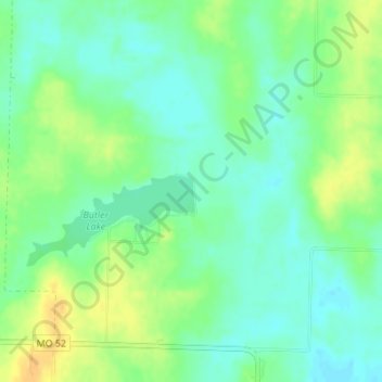 Mapa topográfico Butler City Dam, altitud, relieve