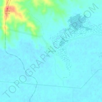 Mapa topográfico Carreto, altitud, relieve