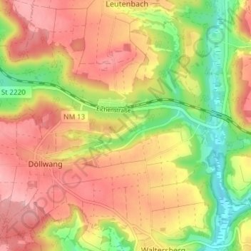 Mapa topográfico Hacklsberg, altitud, relieve