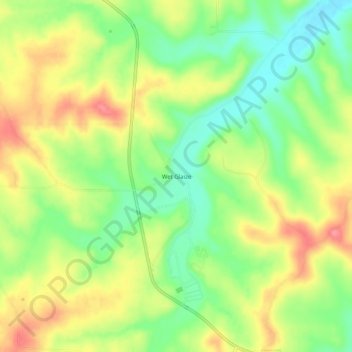 Mapa topográfico Wet Glaize, altitud, relieve