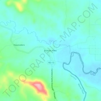 Mapa topográfico Buenos Aires, altitud, relieve