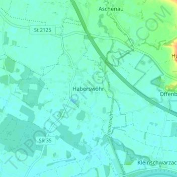 Mapa topográfico Haberswöhr, altitud, relieve