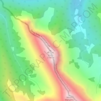 Mapa topográfico Mount Shark, altitud, relieve