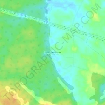 Mapa topográfico Nova Santarem, altitud, relieve